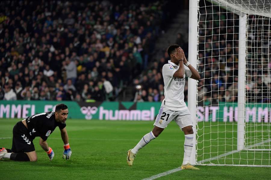 Rodrygo se lamenta por una ocasión fallada.