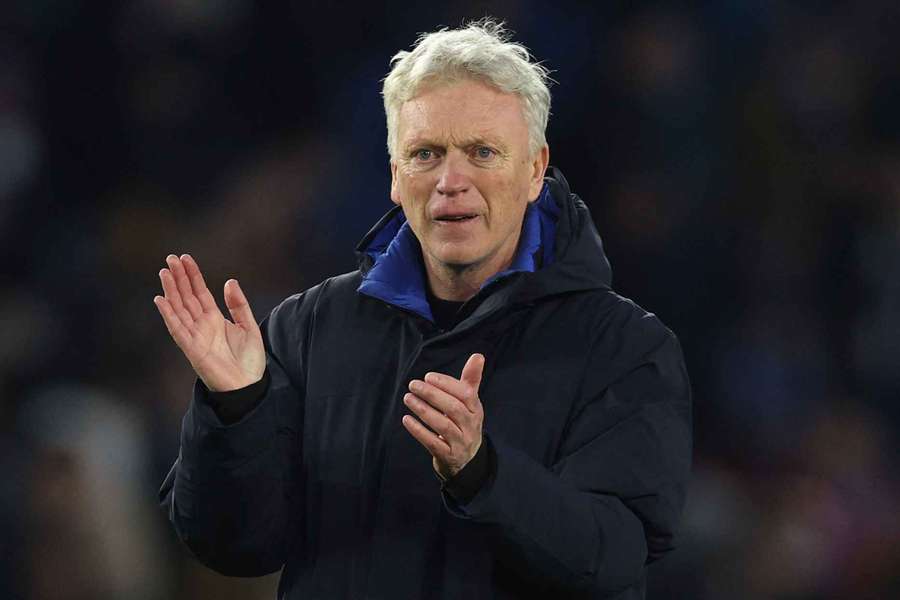 Everton manager David Moyes applauds fans after the match