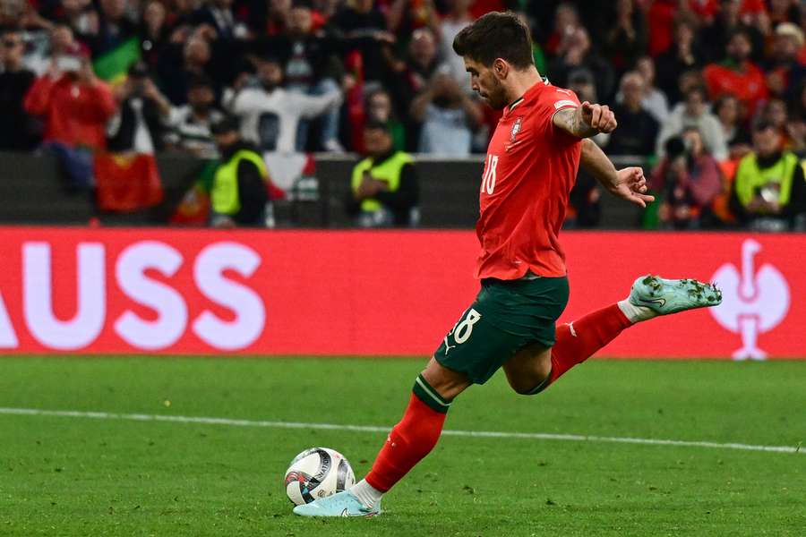 Ruben Neves score the winning penalty during the UEFA Nations League final football match between Portugal and Spain Ruben Neves score the winning penalty during the UEFA Nations League final football match between Portugal and Spain