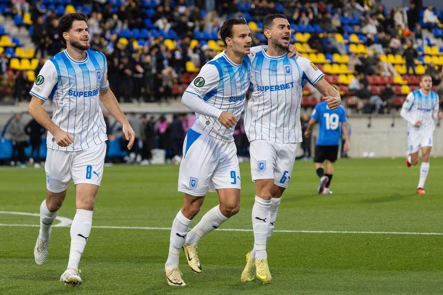 Assad Al Hamlawi sărbătorește golul marcat în poarta andorrezilor de la Inter Escaldes