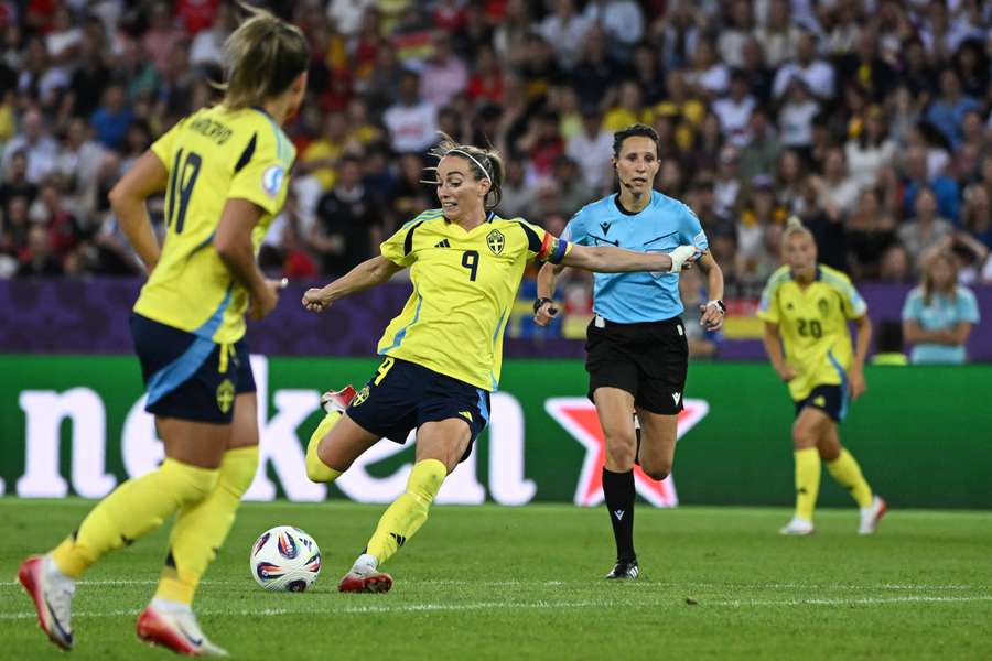 Sweden forward Kosovare Asllani in action
