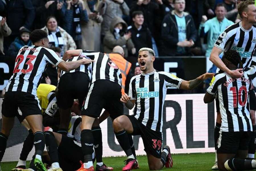 Newcastle celebrate scoring