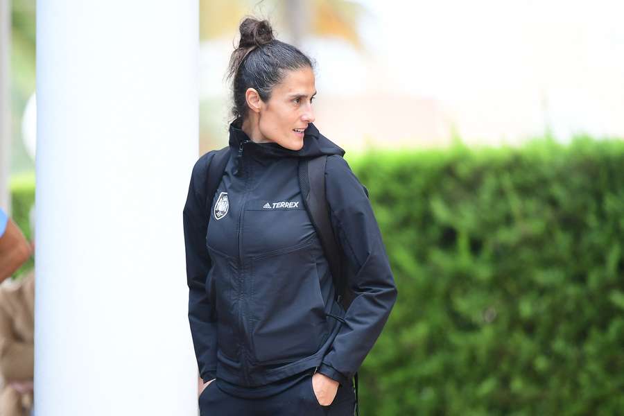 New Spain head coach Montse Tome arrives at a hotel in Oliva near Valencia