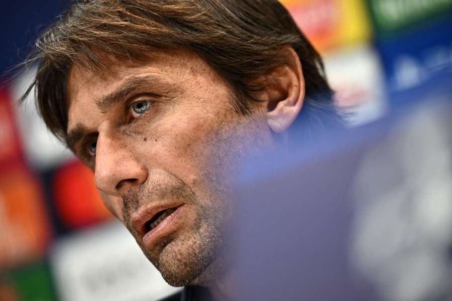 Antonio Conte speaks to the media ahead of Tottenham's match against Sporting in the Champions League.