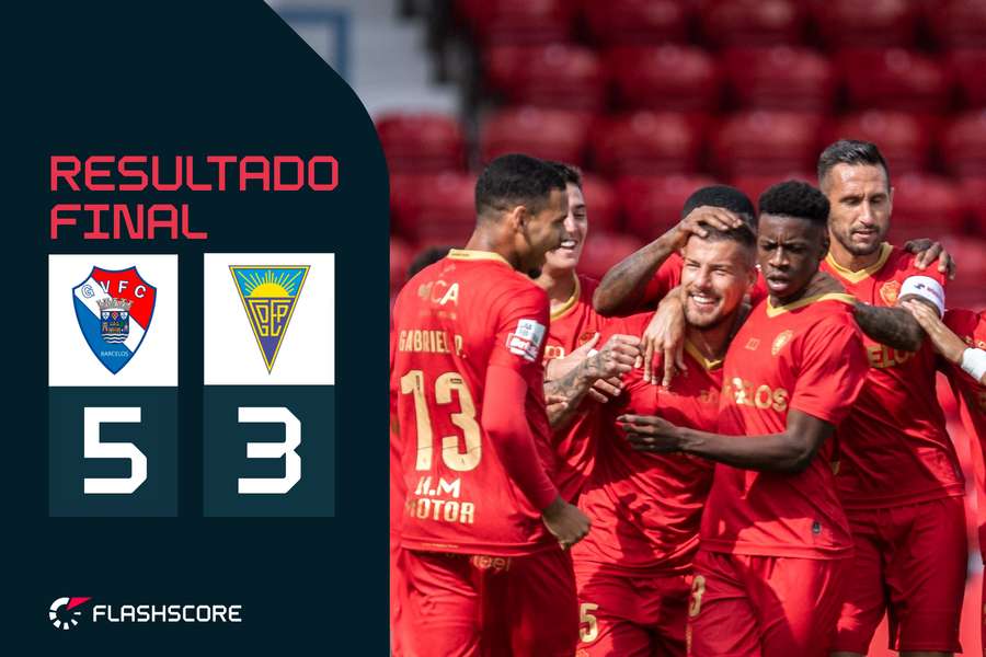 Pedro Tiba festeja o primeiro golo do Gil Vicente