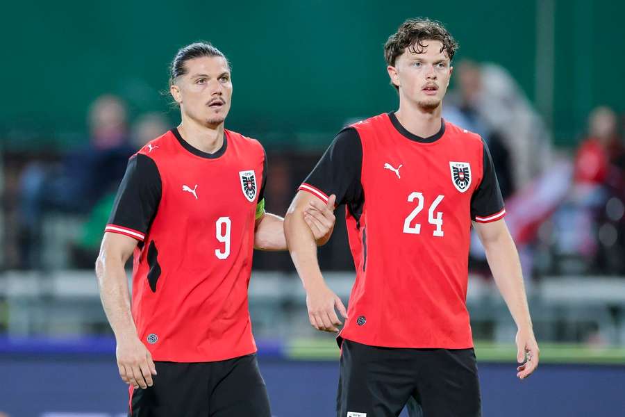 Marcel Sabitzer und Paul Wanner beim letzten WM-Test gegen Tunesien. Marcel Sabitzer und Paul Wanner beim letzten WM-Test gegen Tunesien.