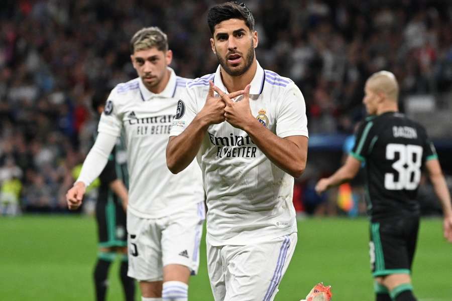 Asensio festeja su gol ante el Celtic 