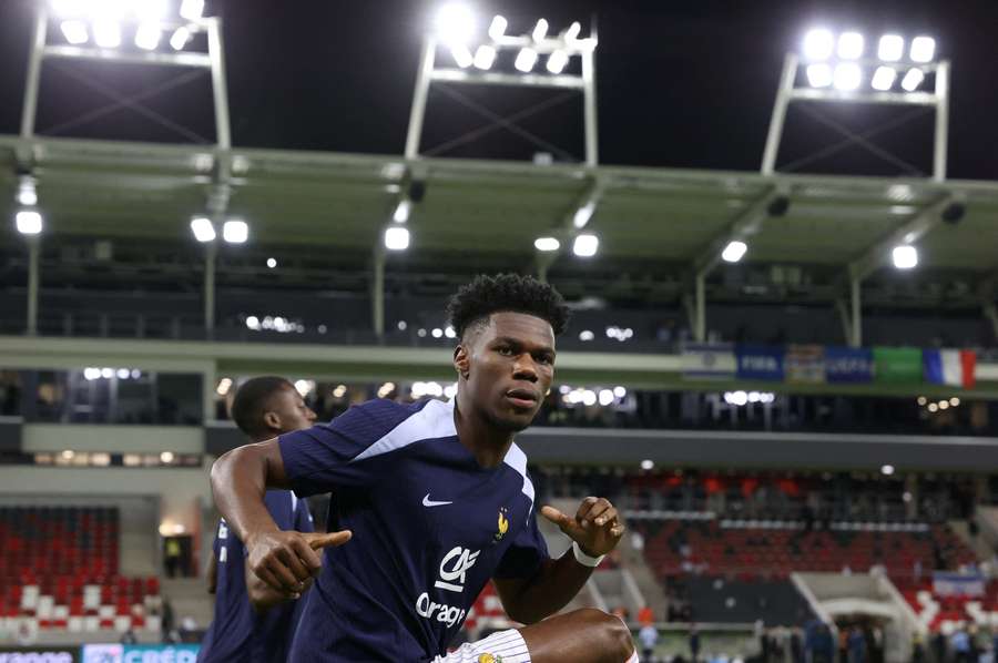 Aurelien Tchouameni during the warm-up before the match