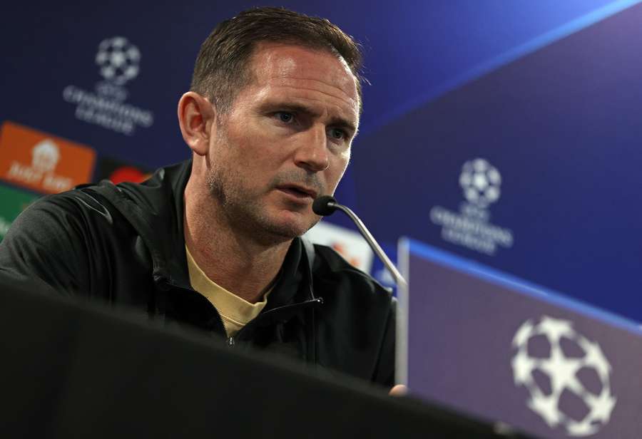 Chelsea's English caretaker manager Frank Lampard attends a press conference at Stamford Bridge