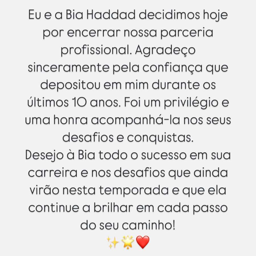 Mensagem no Instagram stories de Di Pierro