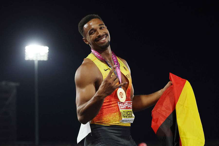 Leo Neugebauer mit seiner Goldmedaille