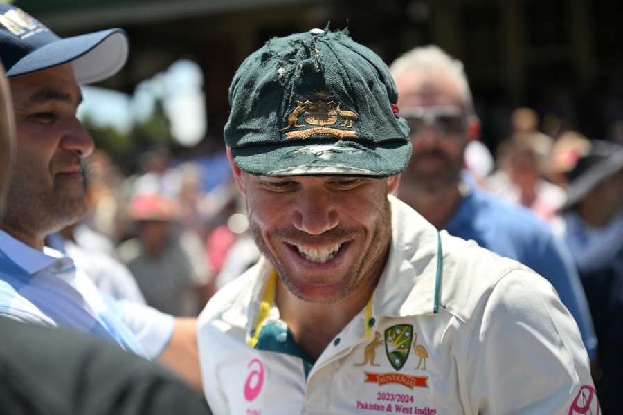 Australia’s David Warner meets well-wishers after his 112th and farewell Test