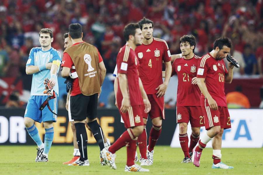 Spain were knocked out of the group stage of the 2014 World Cup