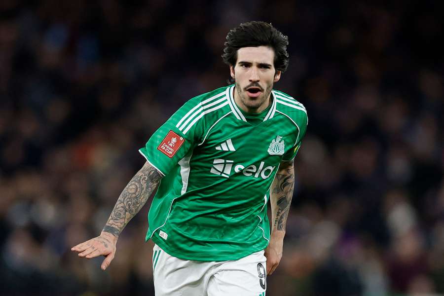 Newcastle's Sandro Tonali celebrates scoring their second goal