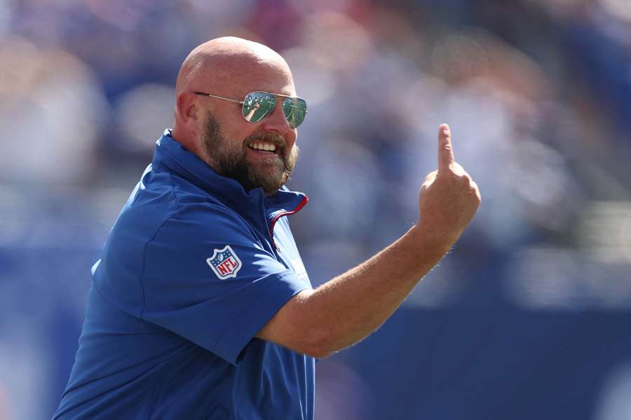 Brain Daboll celebrating after a game