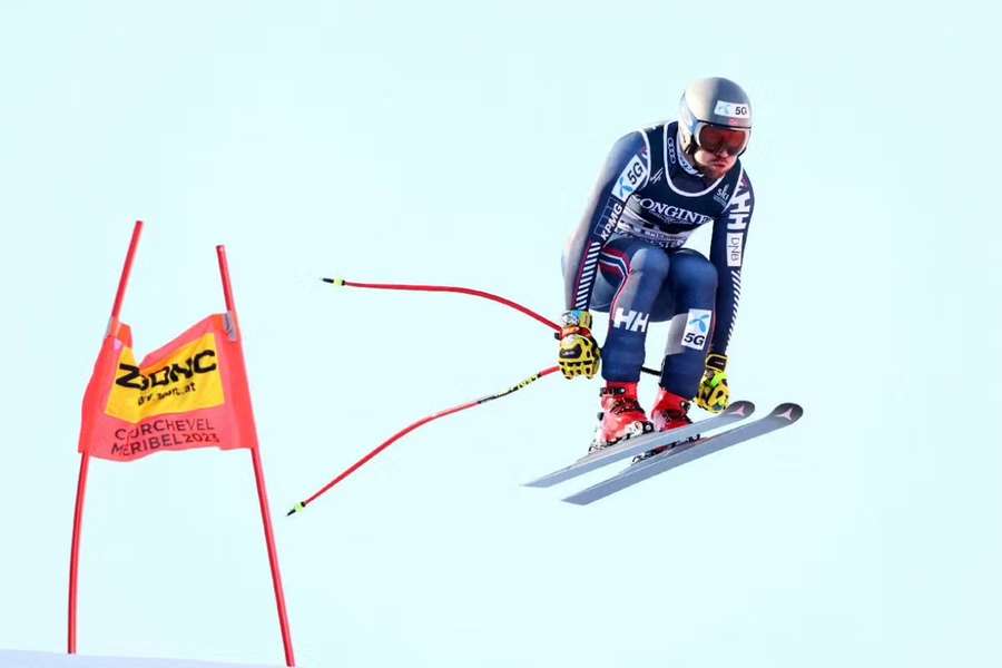 Norway's Aleksander Aamodt Kilde in action during the Super-G