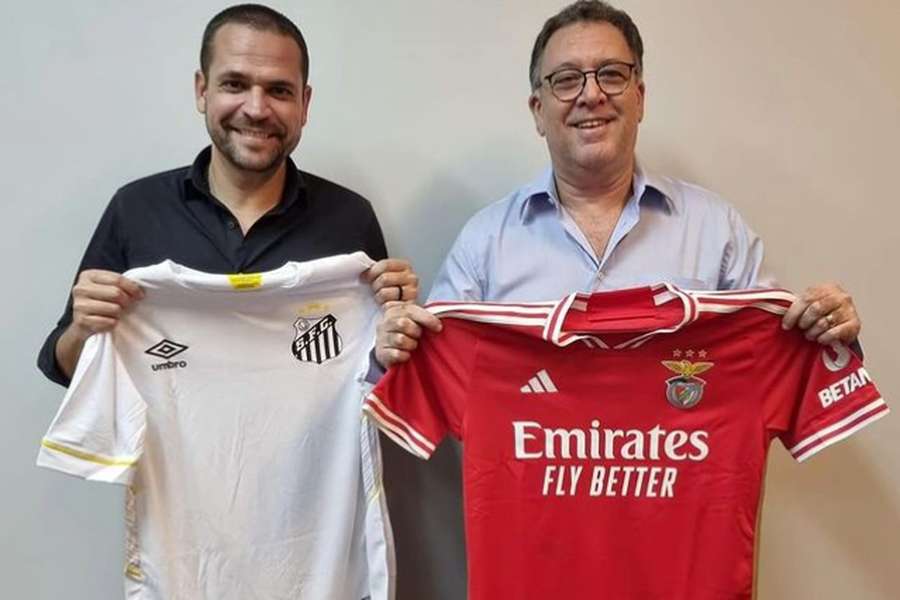 Rui Pedro Braz com Marcelo Teixeira, presidente do Santos