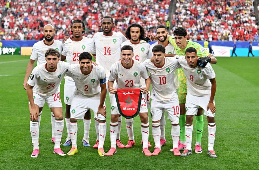 Morocco players pose for a team group photo before the match Morocco players pose for a team group photo before the match