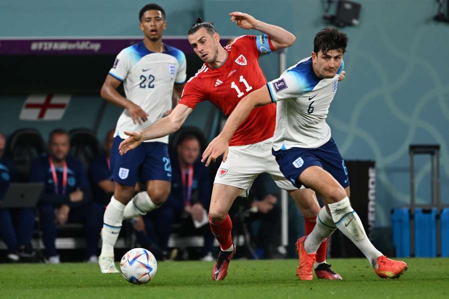 Maguire (R) has been one of England's top performers the the World Cup