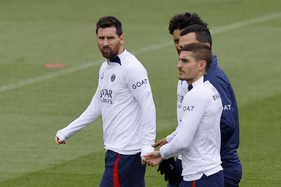 Messi in PSG training today