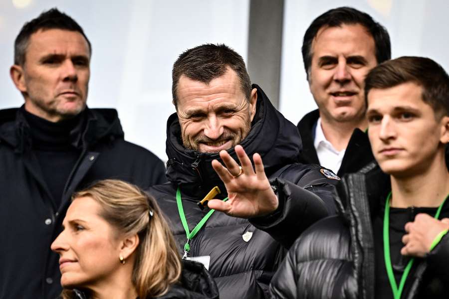 Eirik Horneland dans les tribunes de Geoffroy-Guichard lors d'ASSE-OM en Coupe de France