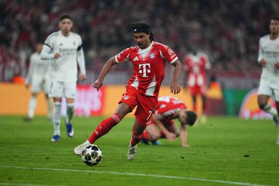 Serge Gnabry controls the ball during their win over Real Madrid