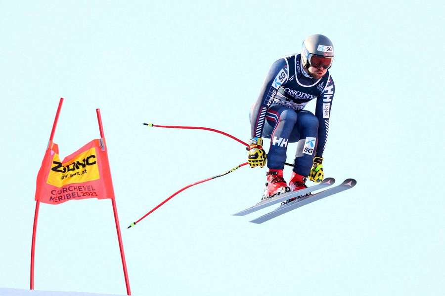Norway's Aleksander Aamodt Kilde in action during the Super-G