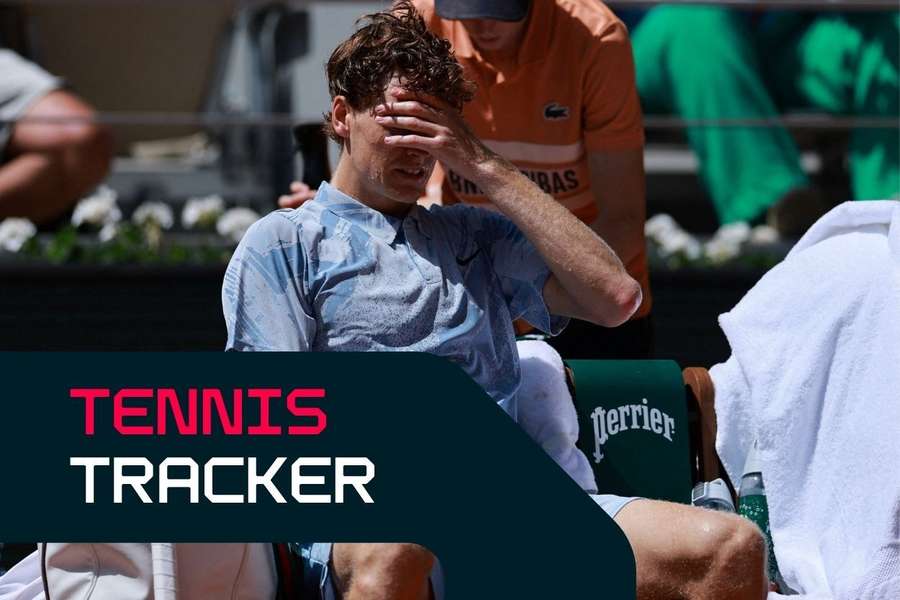 Sinner reacts during his shock defeat