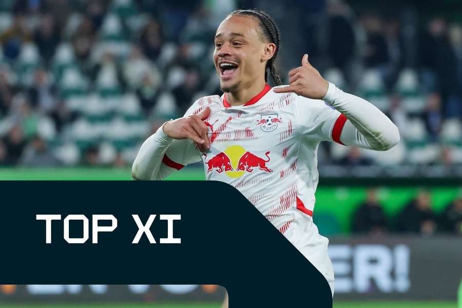 Xavi Simons bei seinem Torjubel.