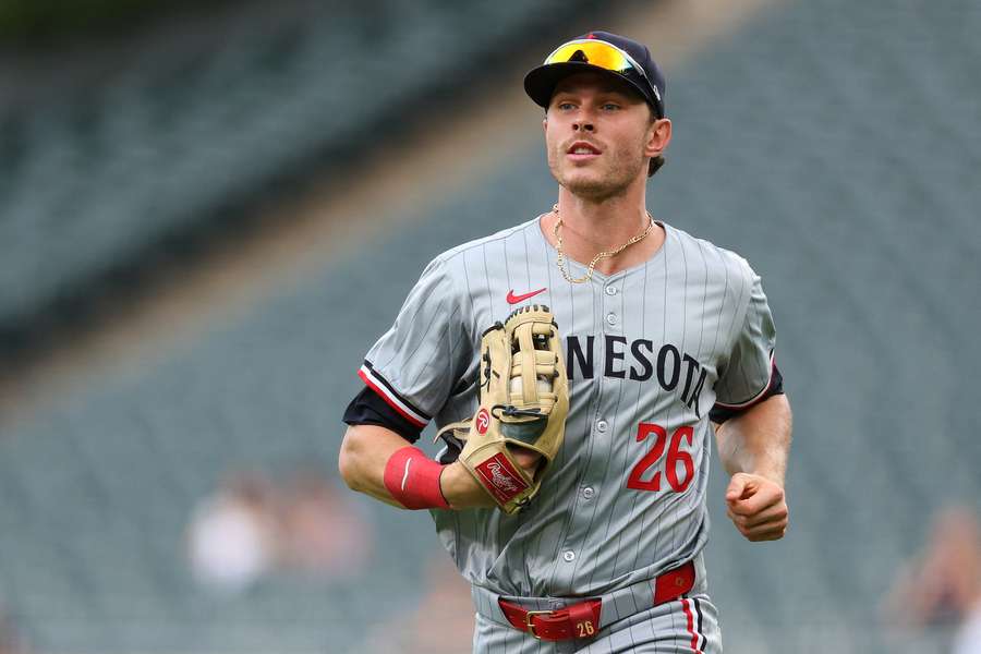 Max Kepler walking off the field for the Minnesota Twins as he signs a one-year deal with the Phillies