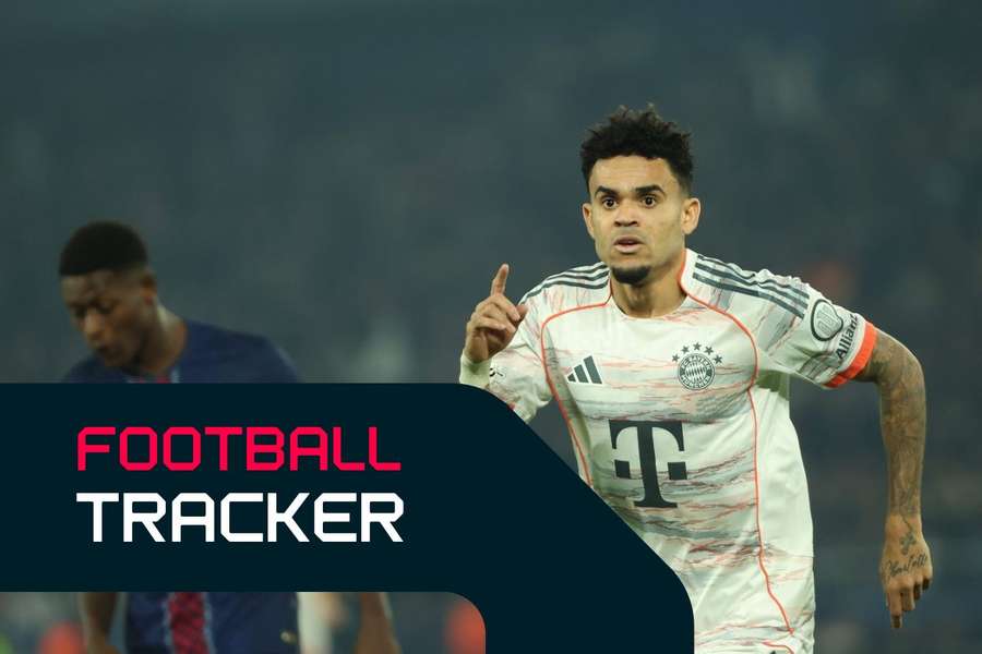 Luis Diaz celebrates for Bayern against PSG