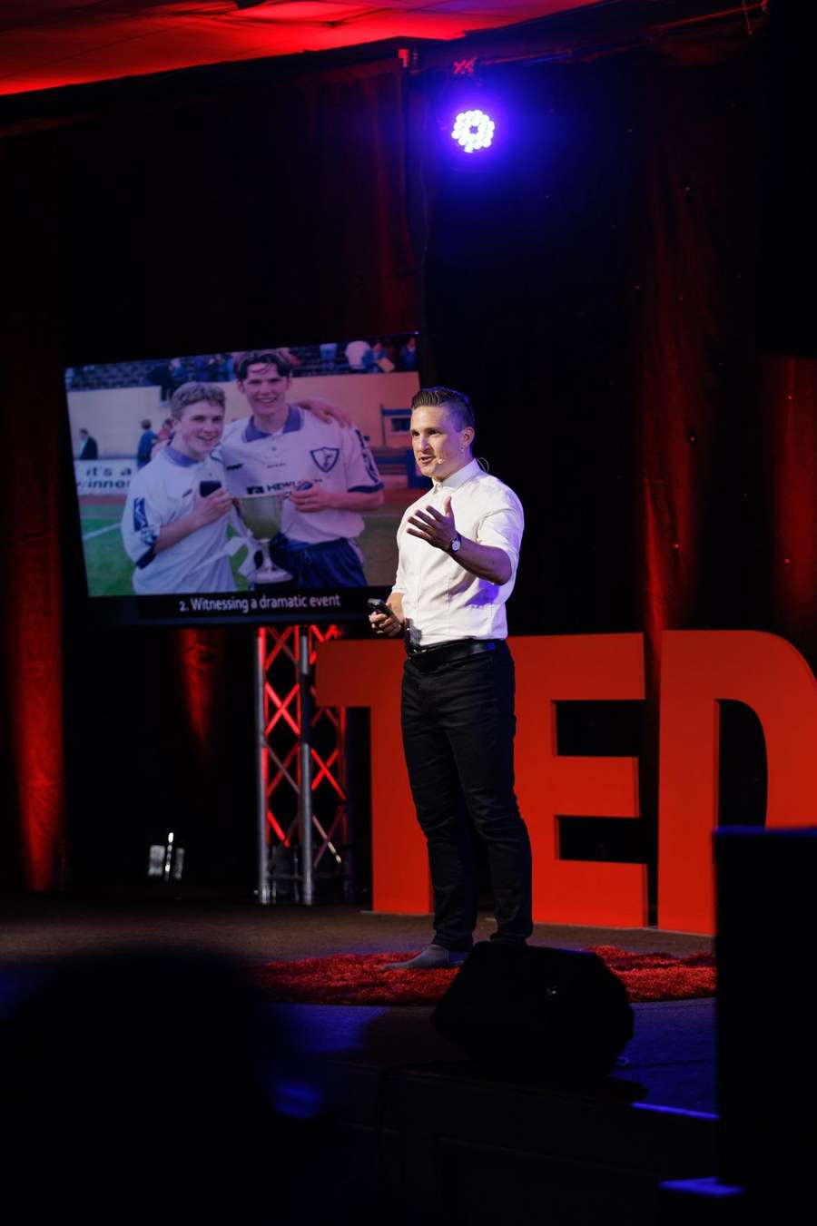 Paul delivers his TED Talk