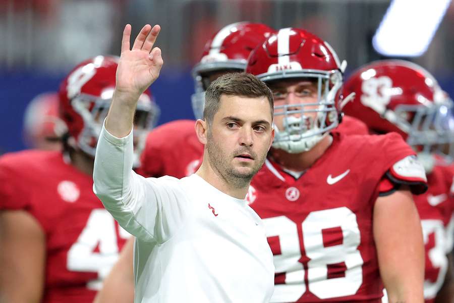 Tommy Rees on the sidelines during an Alabama game (2023)