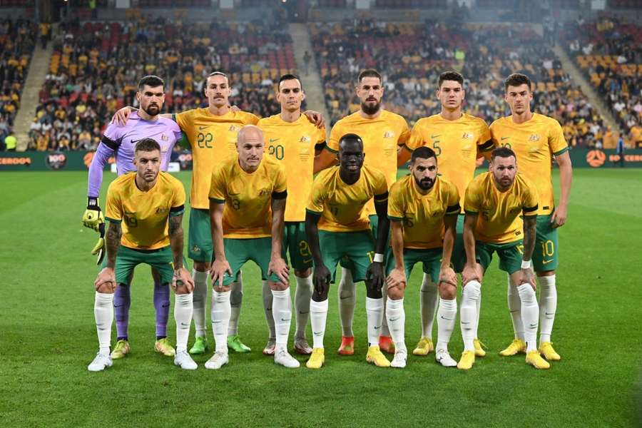 The Australian team photo ahead of their match against New Zealand