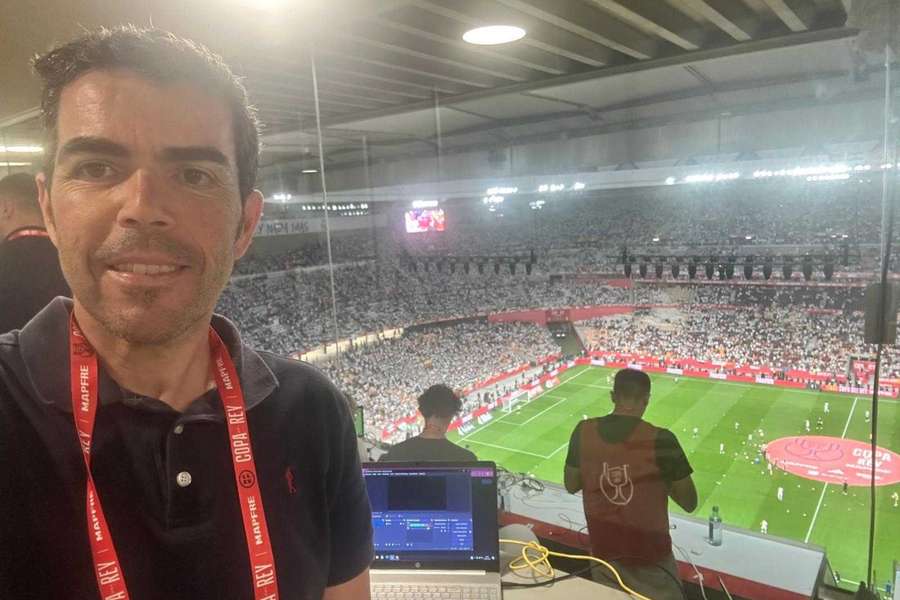 José Luis Gual, Audio Country Manager de Flashscore, en la final de la Copa del Rey