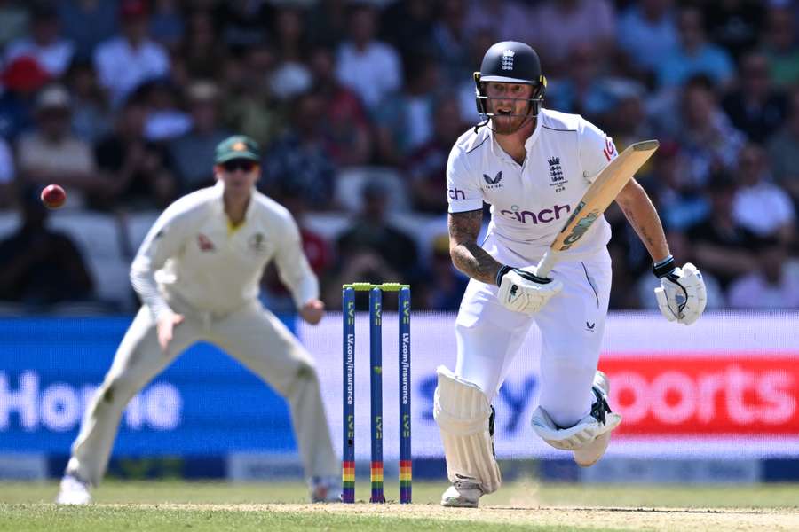 Ben Stokes runs a quick single on day two of the third Ashes Test