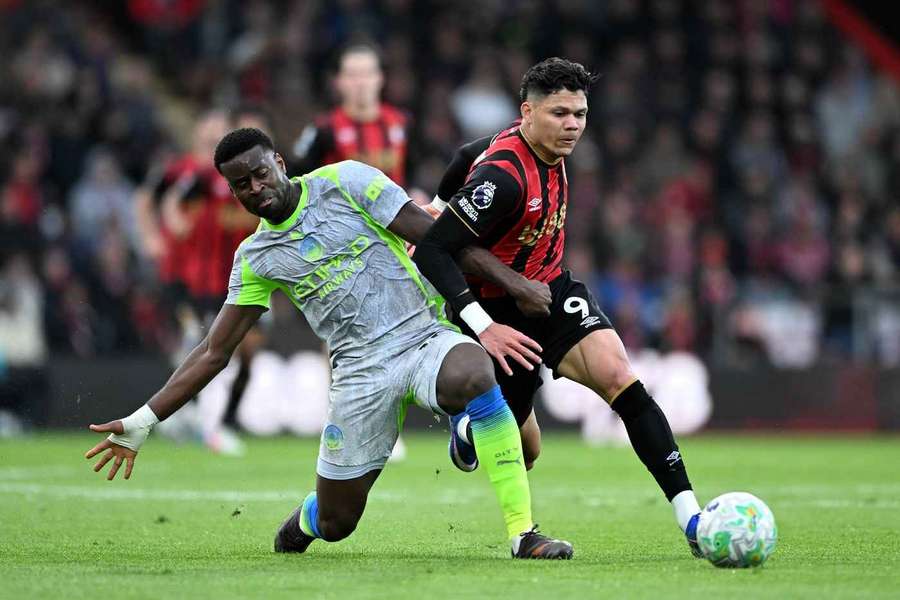 Evanilson em ação no Bournemouth-Manchester City Evanilson em ação no Bournemouth-Manchester City