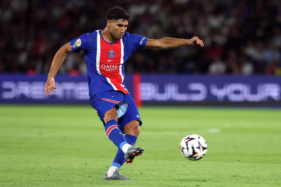 Hakimi lors de PSG-Monaco. Hakimi lors de PSG-Monaco.