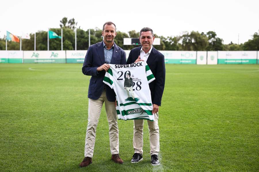 Frederico Varandas com Micael Sequeira na renovação do contrato