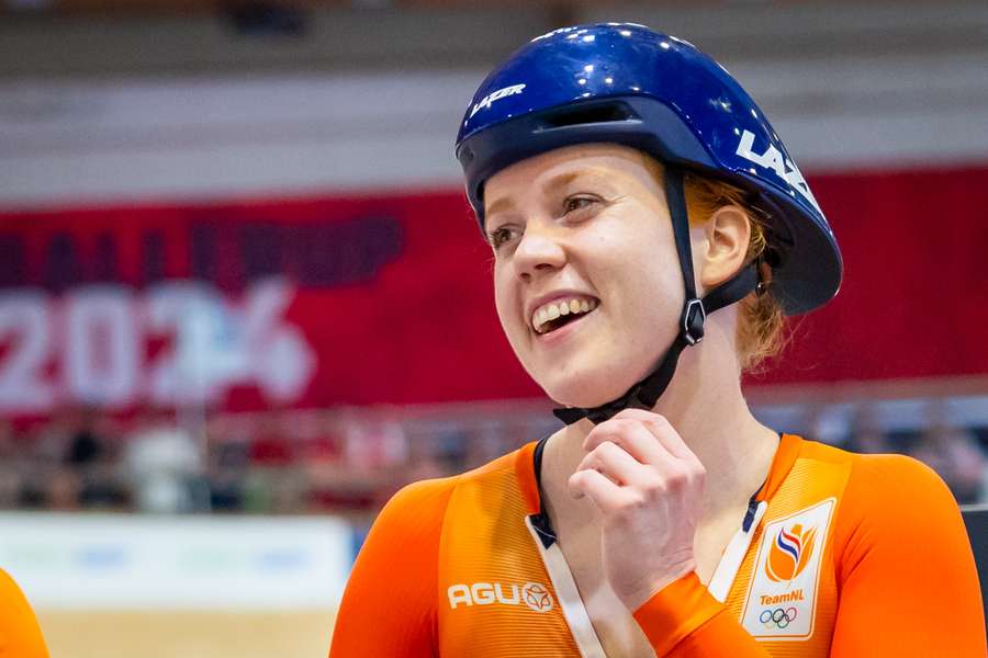 Hetty van de Wouw in actie tijdens de halve finale