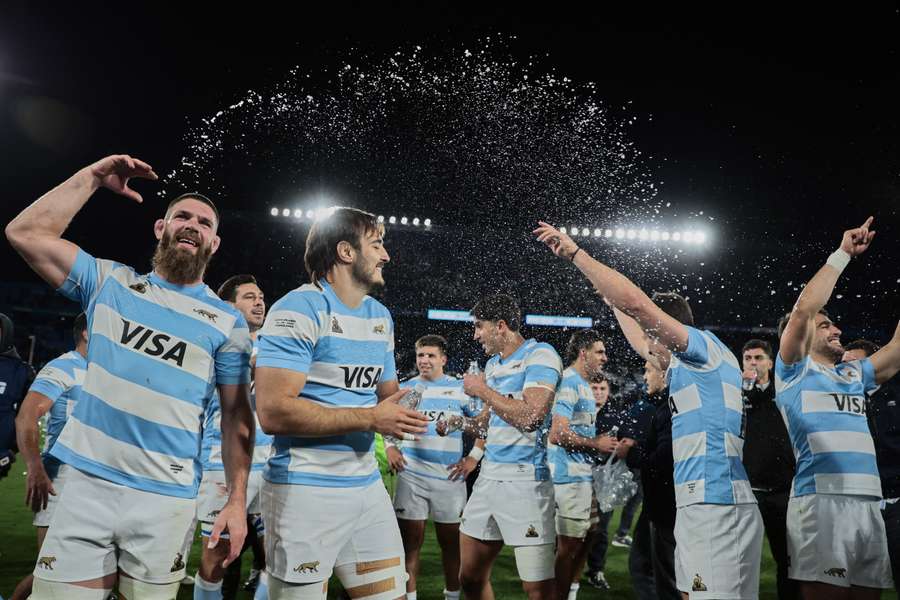 Argentina players celebrate historic win