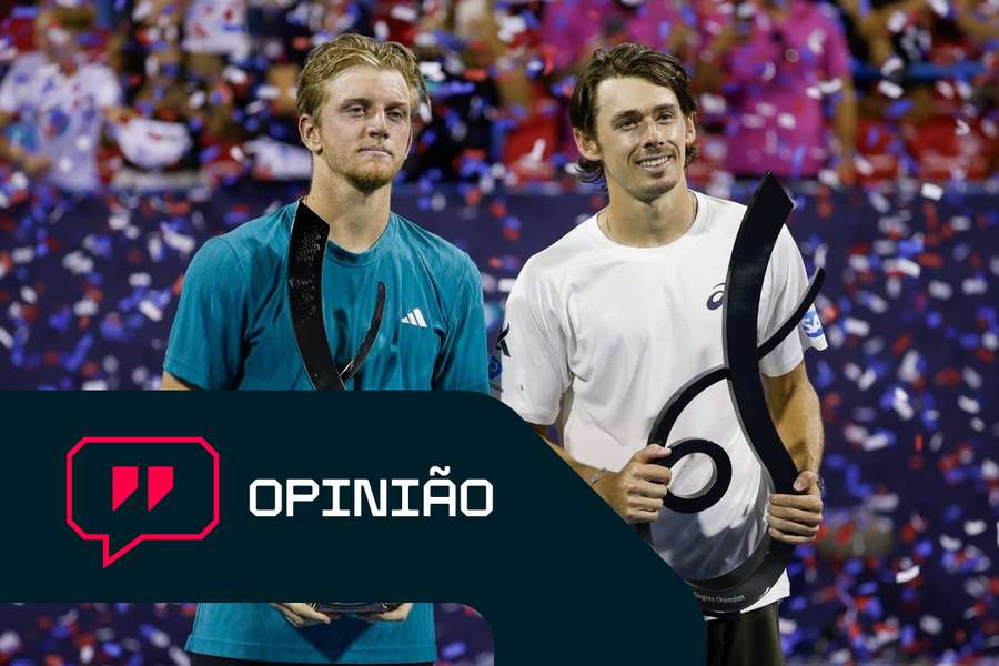 De Minaur festeja a conquista do troféu em Washington De Minaur festeja a conquista do troféu em Washington