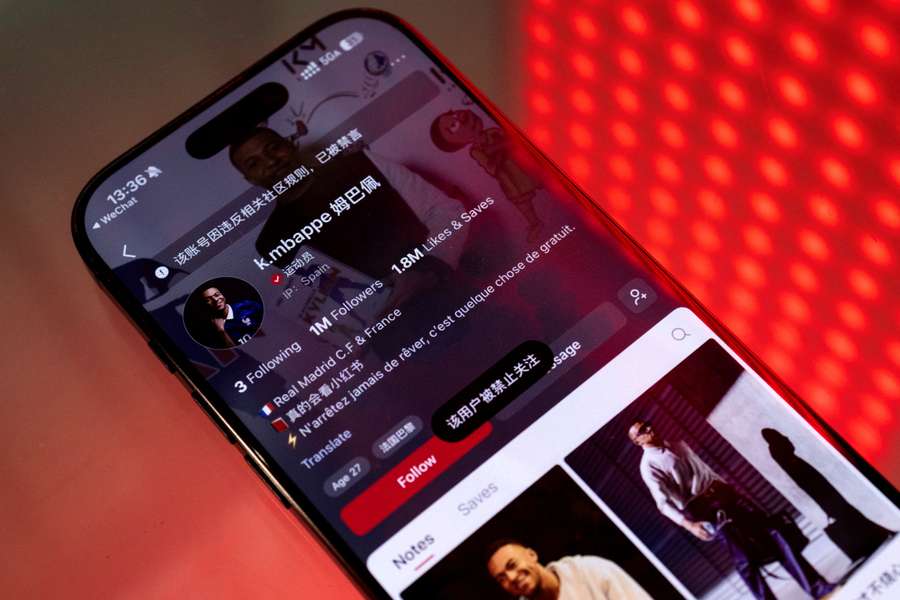 L'account di Kylian Mbappé sul social cinese RedNote