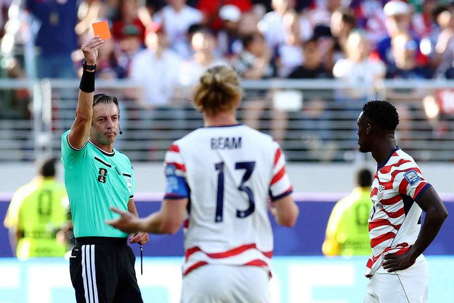 Folarin Balogun is shown his controversial red card at the 2026 World Cup Folarin Balogun is shown his controversial red card at the 2026 World Cup