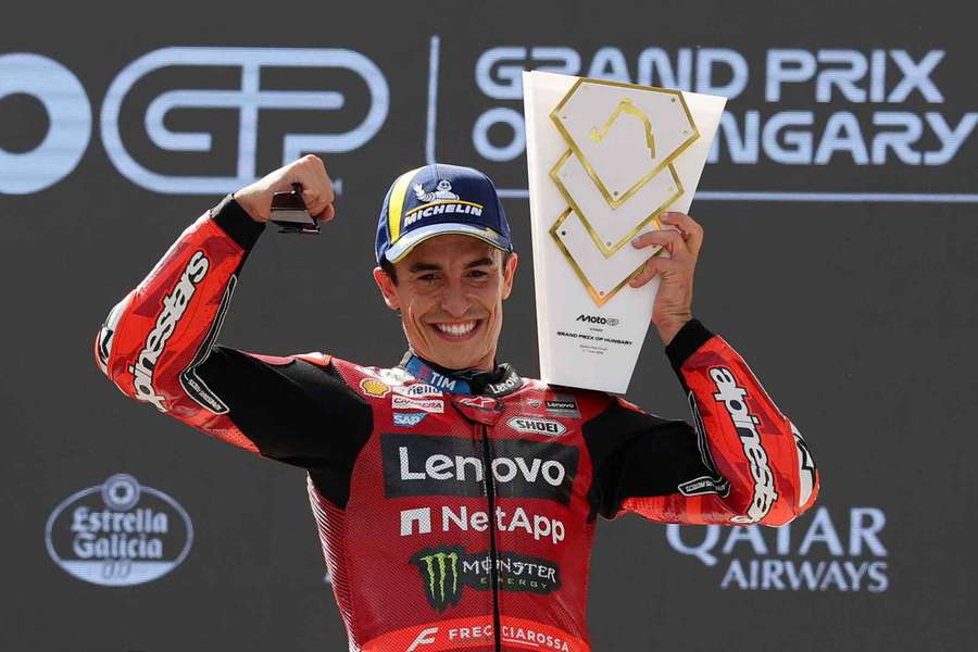 Marc Marquez on the podium Marc Marquez on the podium