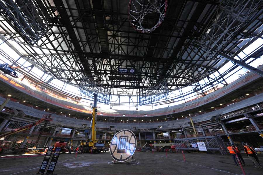 A general overall view of the Intuit Dome construction site A general overall view of the Intuit Dome construction site