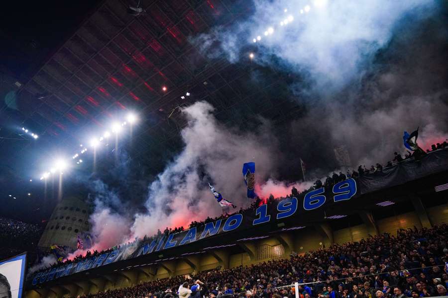 A curva dos ultras do Inter de Milão