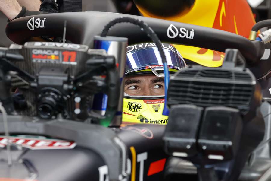 Sergio Perez tijdens de laatste Grand Prix in Brazilië Sergio Perez tijdens de laatste Grand Prix in Brazilië