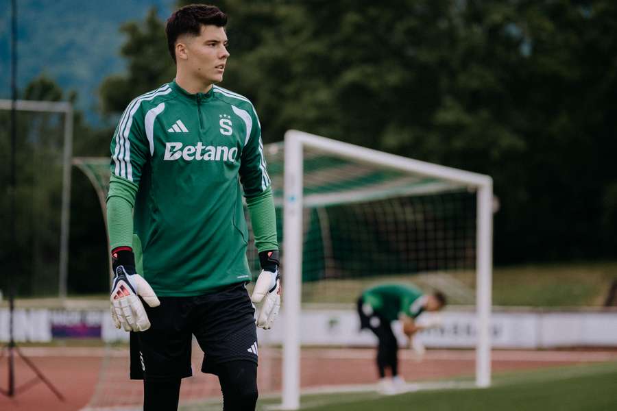 Krisztián Hegyi na tréninku Sparty během německého soustředění. Krisztián Hegyi na tréninku Sparty během německého soustředění.