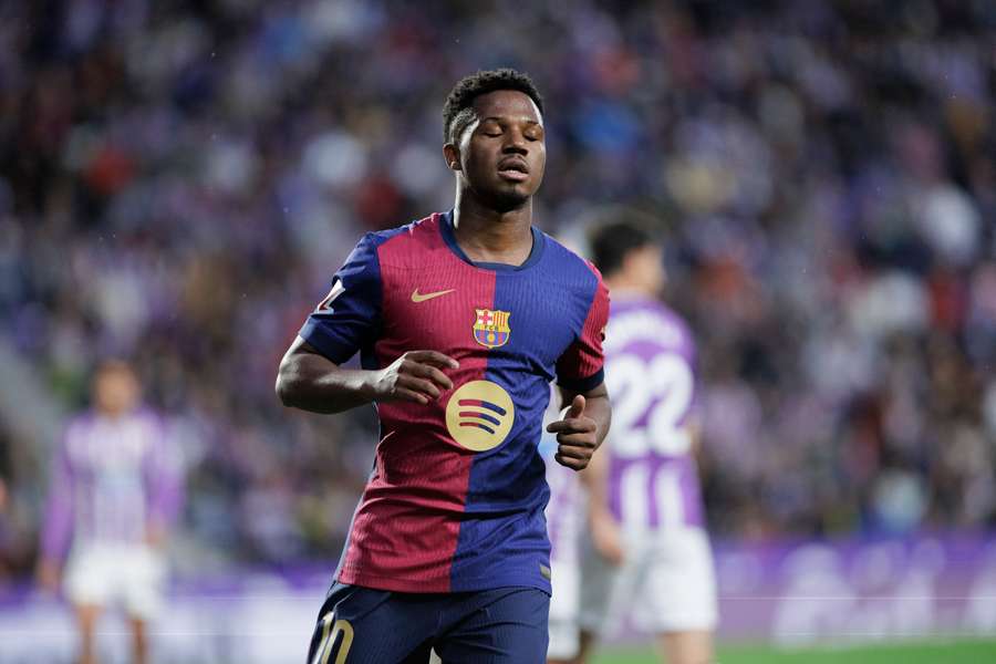 Ansu Fati, durante uno de sus pocos partidos jugados con el Barcelona en 2025
